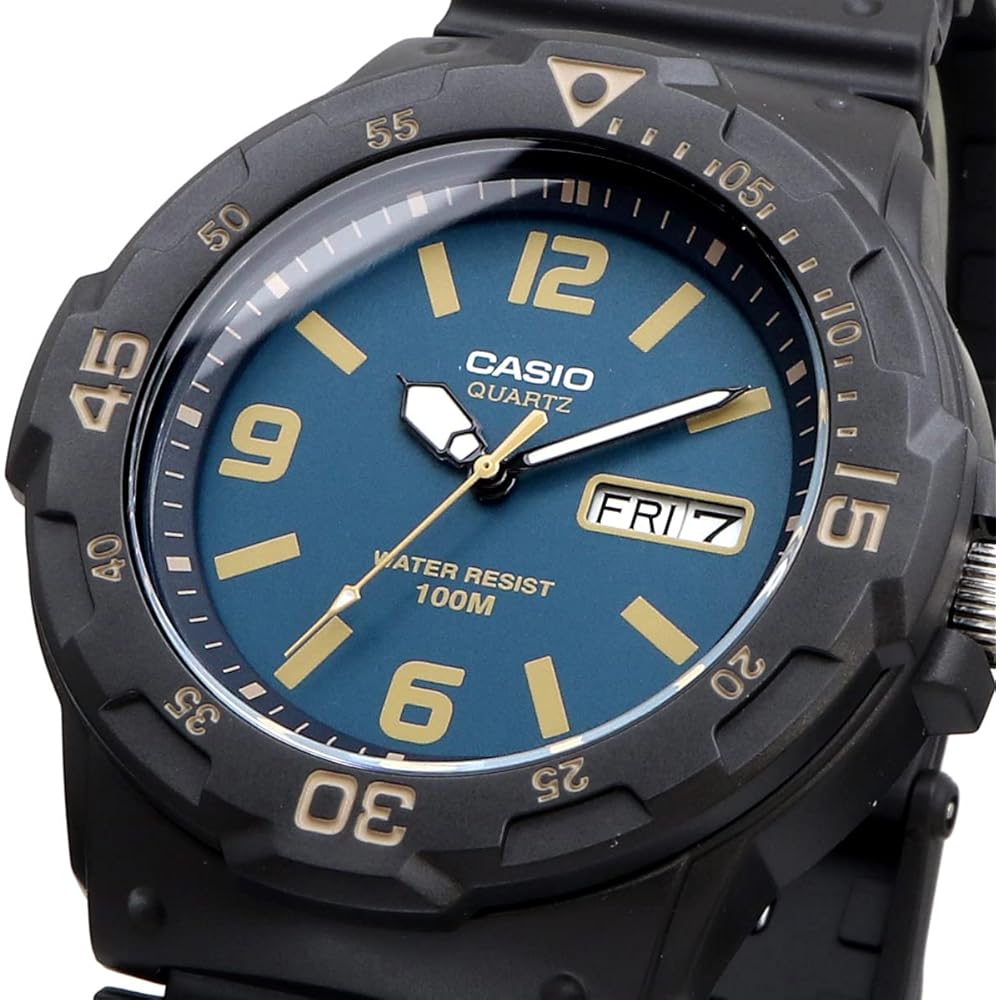 Casio Standard MRW-200H-2B3V Men's Quartz Watch Greenish Blue Dial Water Resistant
