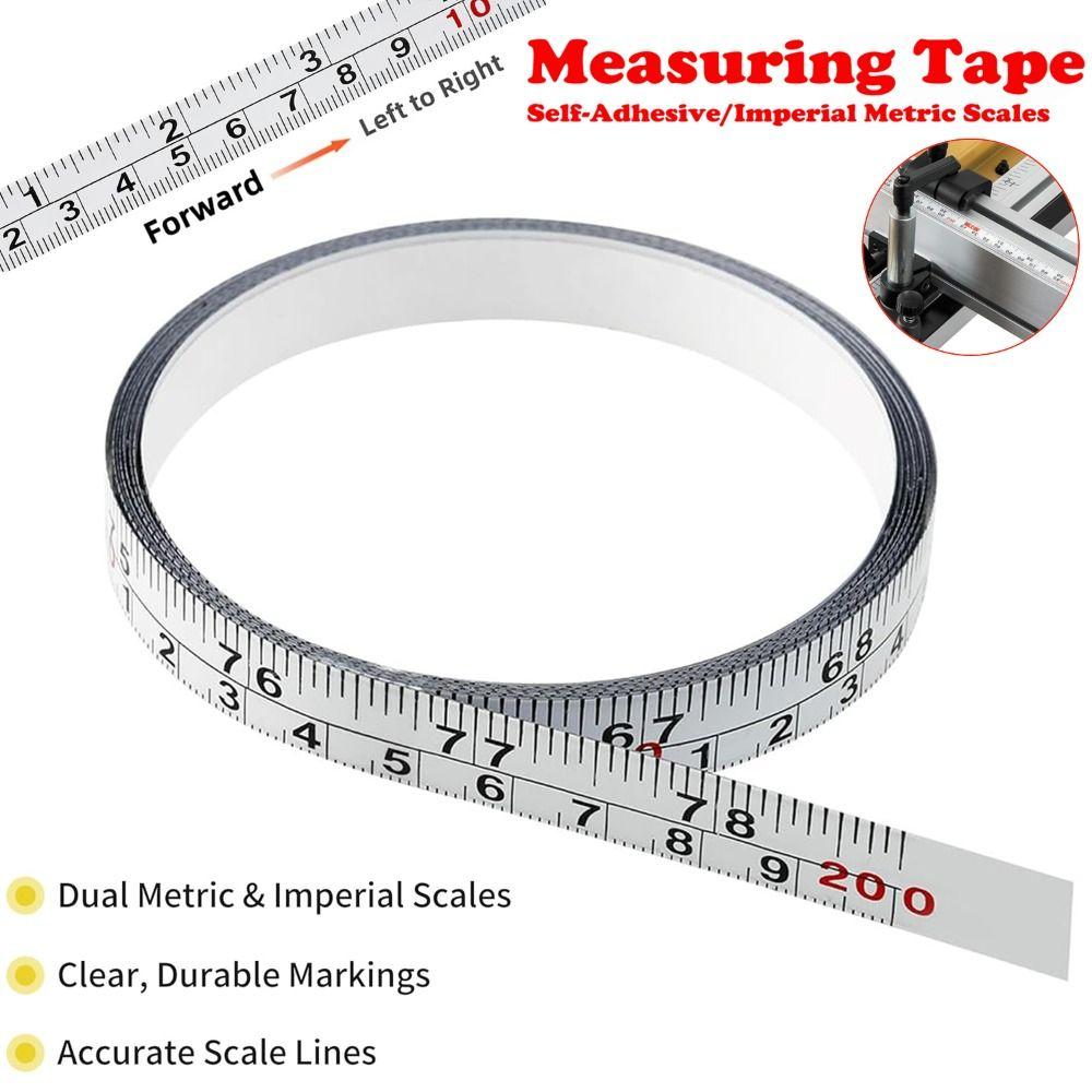 Self-Adhesive Metal Tape Measure Steel Adhesive Backed Tape Ruler Durable Workbench Ruler  Drafting