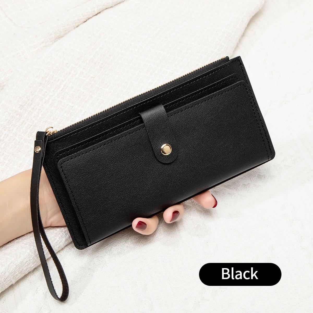 

2024 Women s Korean Style Multi-Card Long Wallet with Zipper Closure