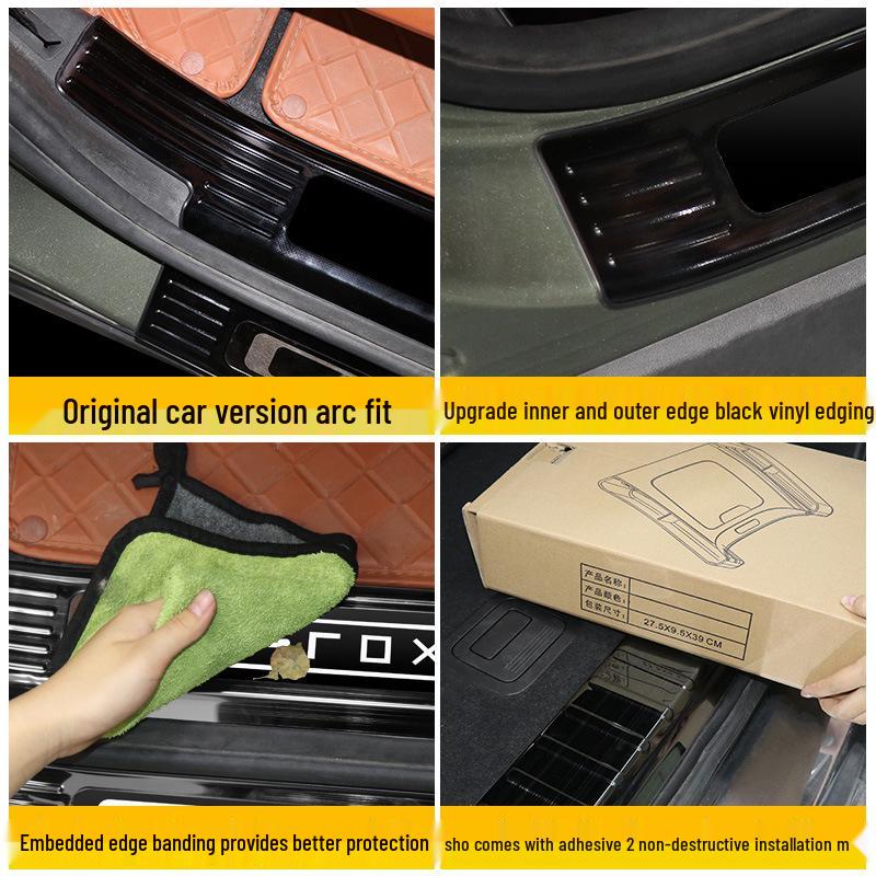 Ji Shi 01 Rox01 Stainless Steel Door Sill Welcome Pedal Decorative Sticker for Cars