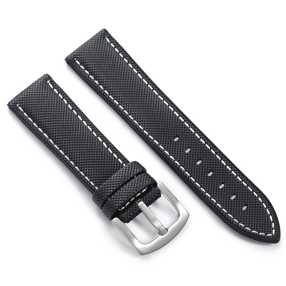 20 22 24mm Carbon Fiber Nylon Plaid Strap Silicone Watchband for Omega for Seiko Men Women Soft Waterproof Wristband Accessories