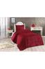 Velica Samt-Tagesdecken-Set, 2-teilig, Tagesdecke 180 x 230, Kissenbezug 50 x 70, Einzelbett, Queen-Size-Bett, Burgunderrot