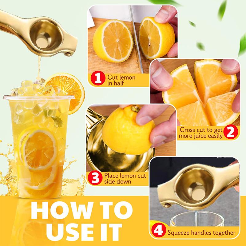 Zitronenpresse Extra Groß, Zitronenpresse Entsafter Edelstahl, Hochleistungs-Manuelle Zitruspresse Handpresse