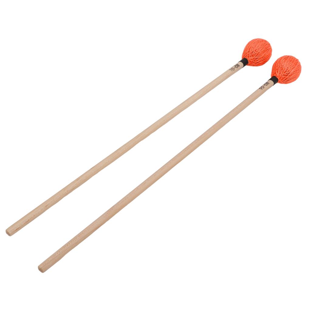1 Pair Marimba Mallets Medium Hard Yarn Head with Maple Handle for Percussion Playing MQ‑06