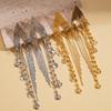 18k Real Gold Electroplated Sequined Chain Fringed Silver Needle Earrings Niche Earrings