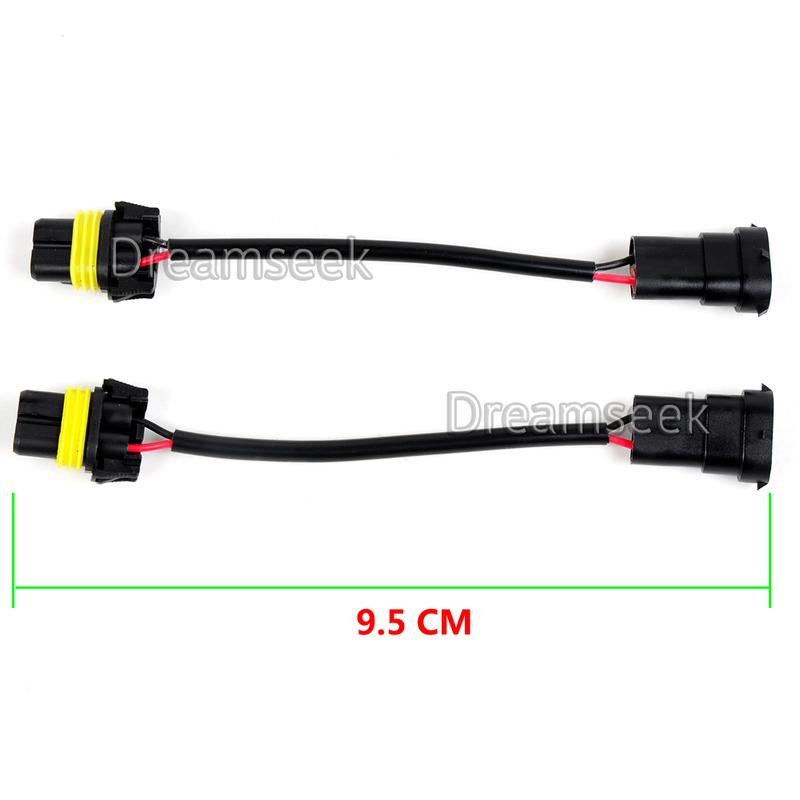 

9006/HB4 Male Convert To H8/H9/H11 Femal Converter Socket Adapter Pigtail Harness for Headlight / Fog Lamp 2Pcs