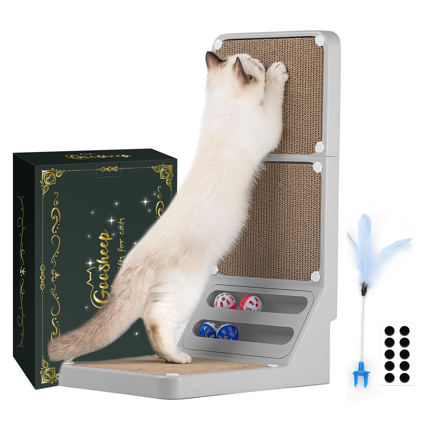 

Большая L-образная розовая когтеточка и когтеточка - Игрушка-когтеточка из гофрированного картона Single Piece серый