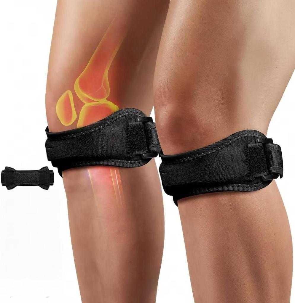 2 Pack Patella Knee Straps | Adjustable Support for Men & Women, Ease Jumper’s Knee & Tendonitis, for Running, Basketball, Volleyball