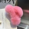 Real Rex Rabbit Hair Small Grab Clip Female Autumn and Winter Hairy Back Head Disc Claw Internet Celebrity Shark Clip Headgear Hairpin