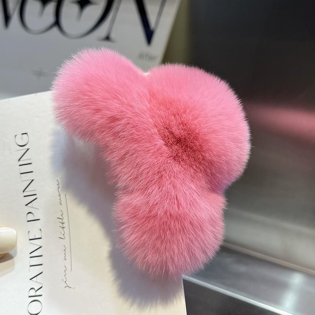 Real Rex Rabbit Hair Small Grab Clip Female Autumn and Winter Hairy Back Head Disc Claw Internet Celebrity Shark Clip Headgear Hairpin