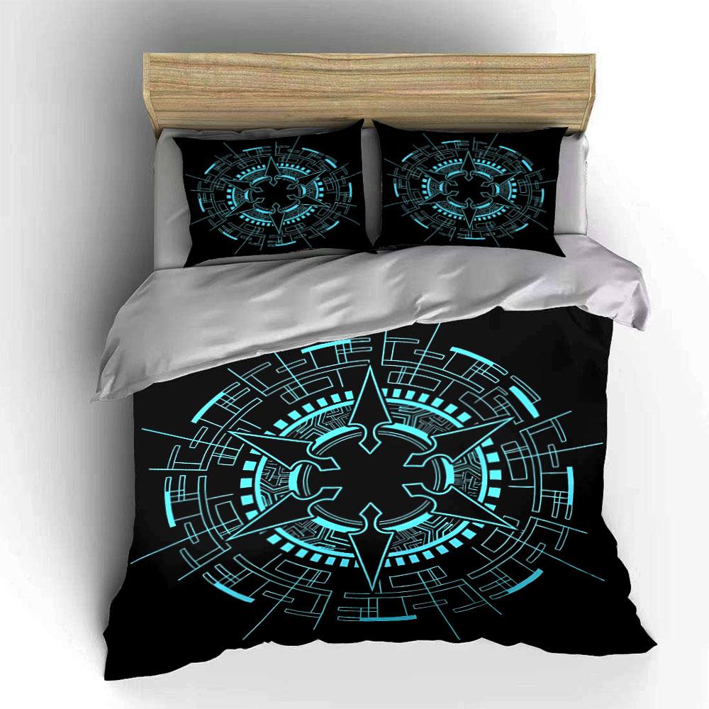 Futuristic Tech-Inspired Three-Piece Design kid s and adults bedroom decor, Exquisite three-piece bedding set gift 135x200cm
