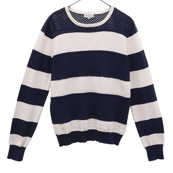 MACKINTOSH PHILOSOPHY Border Pattern Long Sleeve Sweater 38 Knit Women Used
