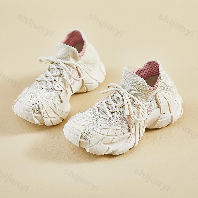 Fashion 2025 New Women's Shoes Non Slip Hard Wearing Casual Shoes Fly Weave Lace Up Platforms Sneakers Comfortable Vulcanize Shoes