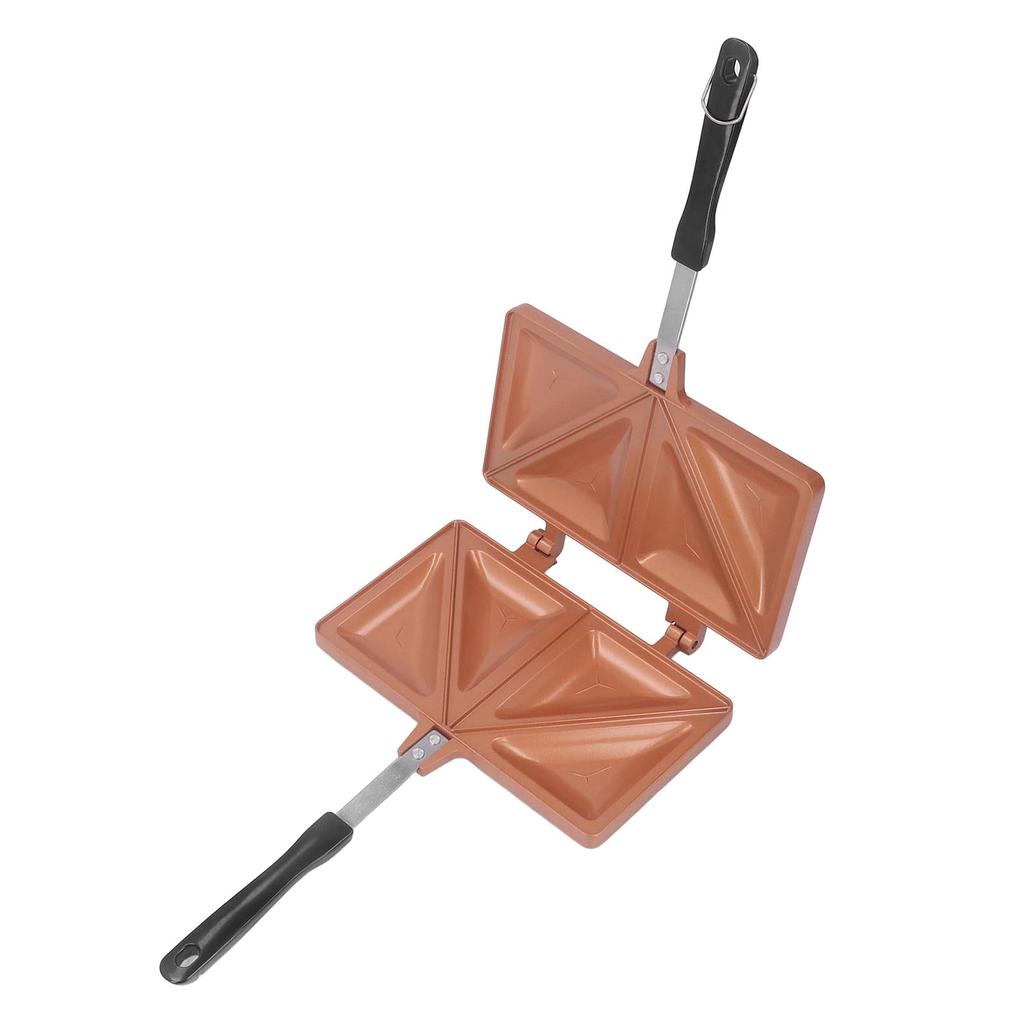 Hot   Maker Aluminum Alloy Hot Dog Toaster Double Sided Frying Pan   Baking Pan