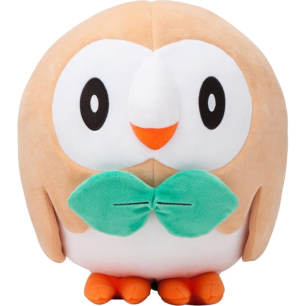 Pokemon Center Original Life-Size Rowlet Plush Toy 30x29x27 cm
