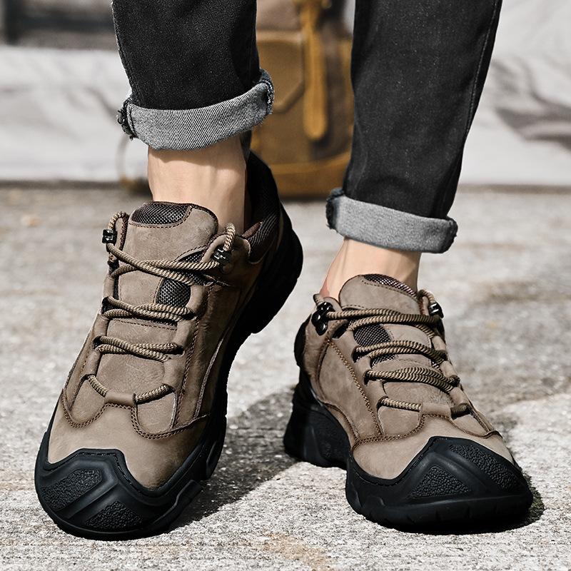 The first layer of cowhide fashion outdoor hiking shoes versatile waterproof sports casual shoes comfortable men's outdoor sports shoes