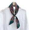 Spring Summer Floral Print Cotton Skinny Scarf Women Soft Neckerchief Hairband Lady Headband Bagscarf Female Neck Ties