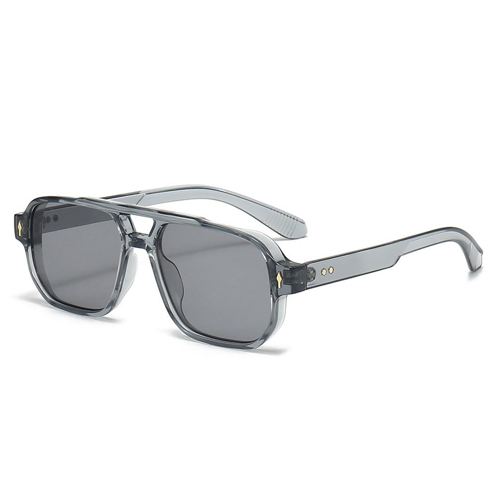 Trendy Retro Men's Sunglasses Double Bridge UV400 Protection Rivets Sun Glasses Square Designer Pilots Shades for Women Men