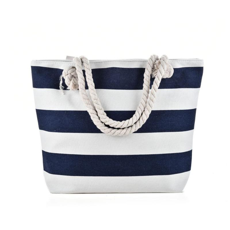 New beach bag striped, casual bag underarm bag women's shoulder bag women's canvas bag