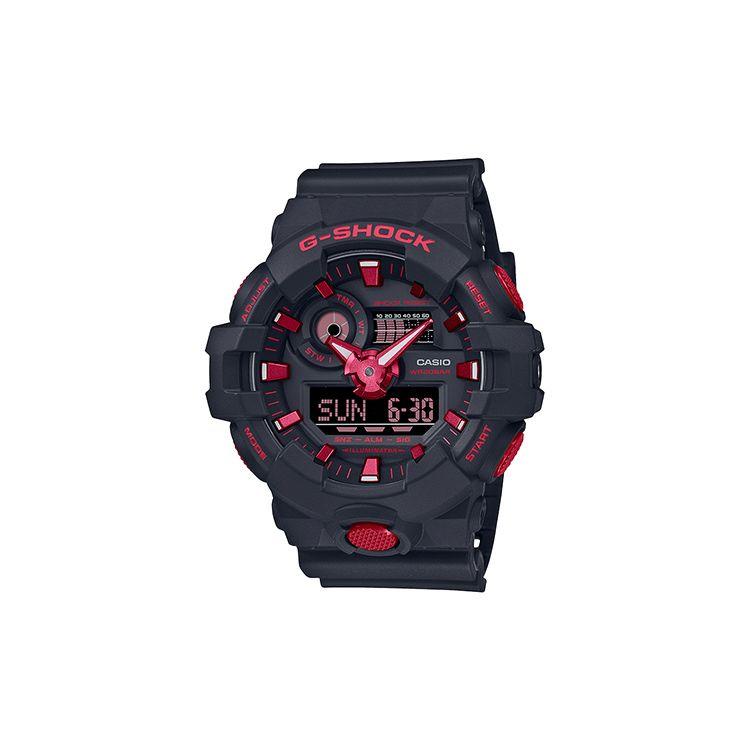 

Casio G-Shock 40th Anniversary Limited Edition Red Flame Series Waterproof Shockproof Chronograph Quartz Movement Resin Strap GA-700BNR-1APR Regular Watch Box,Black Red