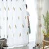 Floral Embroidered Voile Curtains Sheer Light Filtering Privacy Window Treatment for Bay Window Bedroom Partition