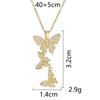 Women's Butterfly Necklace with Colored Zircon: Elegant Titanium Steel Clavicle Chain, Non-Fading, European & American Style