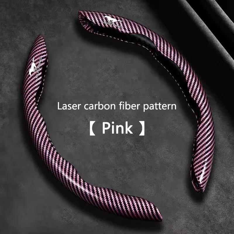 

Car Sticker 2025 Hot New Carbon fiber Car Steering Wheel Cover Non-slip Protector Sleeves For Mustang Ford Fiesta Kuga Edge Mond