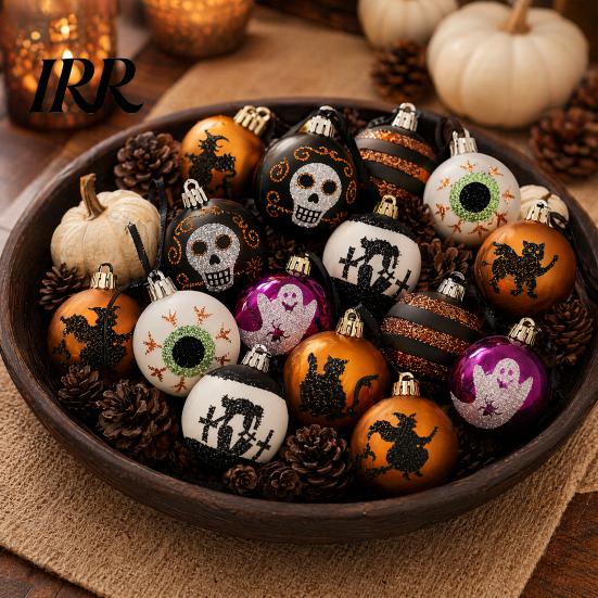 Party Decorations for Halloween 16 Pcs Hanging Ball Decor, 6cm Skull Witch Eye Ornaments Eye-catching Items Ghost Tree, Spooky Window Yard Decor