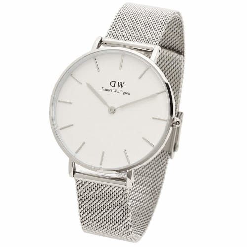 Daniel Wellington Petite 36mm Quartz Watch for Men and Women, White and Silver, DW00100306, DW00600306