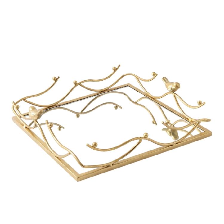 

Bird Decorative Mirror Jewelry Tray Perfume Organizers Makeup Cosmetic Bathroom Vanity Tray For Counter Dresser Decors S