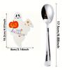 50pcs Halloween Ghost Pumpkin Lollipop Holder Cards, Uncharged Paper Decorations for Party Favors, Suitable for Ages 14+