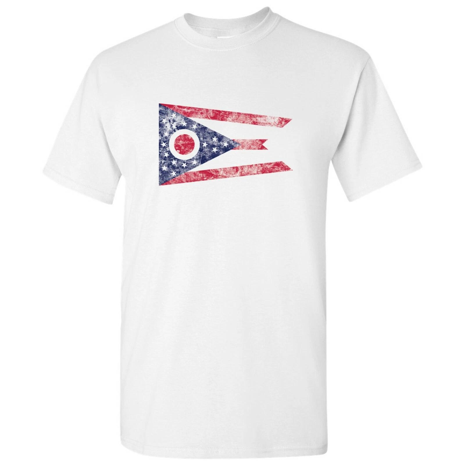 Ohio State Flag - Hometown Pride Local Souvenir Basic Cotton T-Shirt - White 3XL