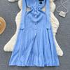 Autumn Winter Wear Embroidery Letter Knitted Sweater Dress Women Polo Single Breasted Designer Temperament Long Dresses