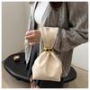 Retro Pleated Women's Bucket Bag: Large Capacity, Fashionable, Aesthetic, Unique Design