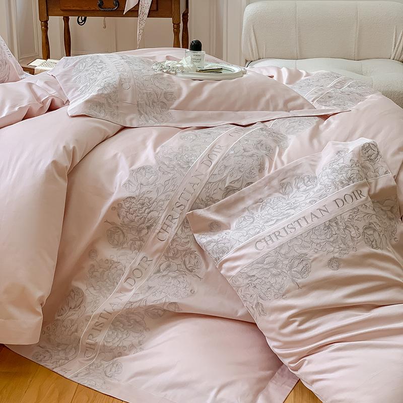 100 Count Long Staple Cotton Bedding Set Plant Flower Patterns Embroidered Duvet Cover TwinFull QueenSize Bed Sheet Fitted Sheet