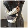 Minimalist Saddle Bag for Women Solid Color Faux Leather Crossbody Purse Trendy Single Shoulder Bag CLE