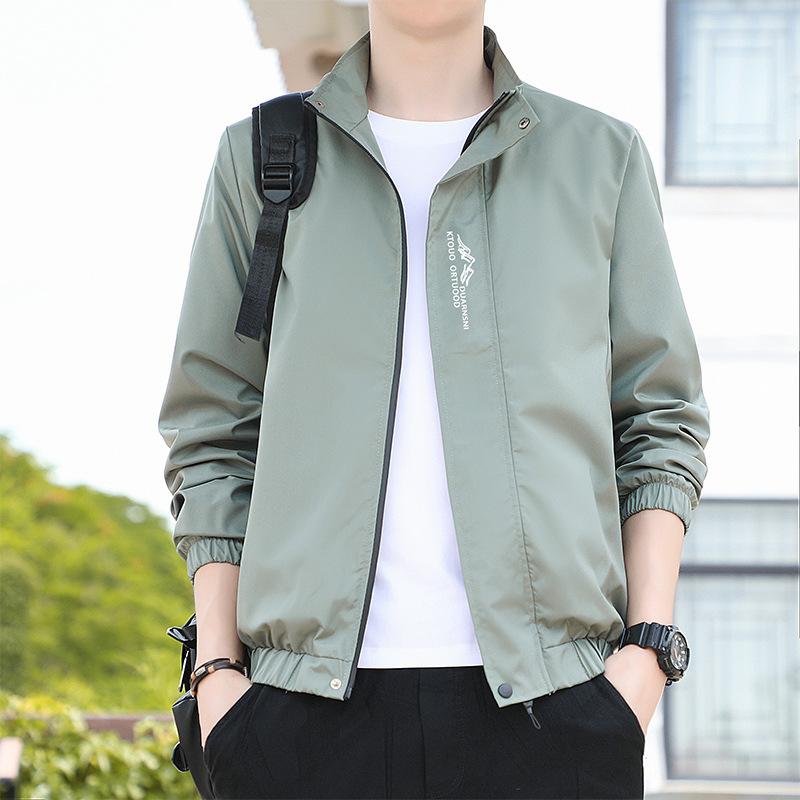 

Outdoor Sports Casual Jacket Men s Spring Fall Camping Fishing Clothing Blouse Thin Coat Men s Baseball Clothing Stand-up Collar Jacket Windbreaker 5XL зелений