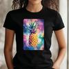 T-Shirt Frauen Ananas Galaxie Motiv Baumwolle Größe XS bis 3XLWird in neuem Fenster oder Tab geöffnet