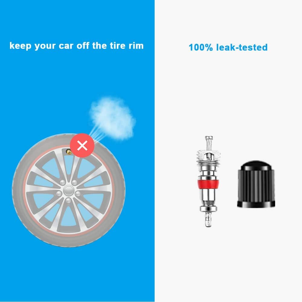 Riseuvo Valve Stem Removal Tool - 40Pcs Valve Cores, 4-Way Valve Tool, Valve Core Remover Tool, Tire Repair Schrader Valve Tool