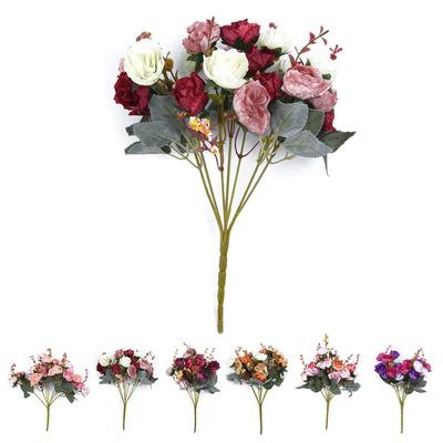Silk Peony Artificial Flowers 30cm Fake Rose Bouquet Wedding Party Decor UK ~