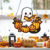 Halloween Cute Ghost Suncatcher Stained Glass Style Acrylic Window Hanging Ghost Light Catcher for Window Wall Decor