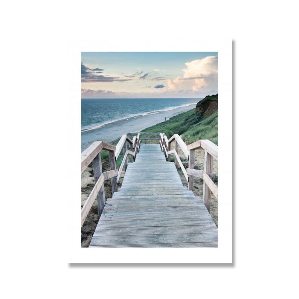 Calm Beach In the Reed Landscape Poster Print Grass Archipelago Canvas Art Painting Seascape Picture Living Room Wall Decoration No Frame