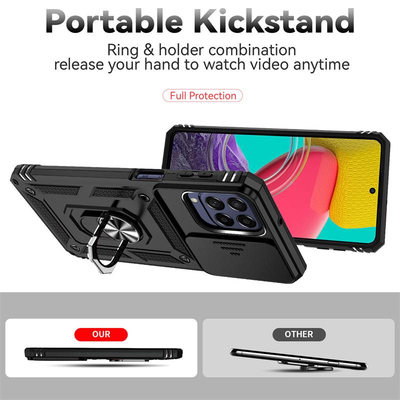 Pro Samsung Galaxy M53 Pouzdro Posuvný Kryt Kamery Pancéřové Pouzdro na Telefon Pro Samsung M53 M 53 53M 5G SM-M536S 6.7" Prsten Držák do Auta Zadní Kryt