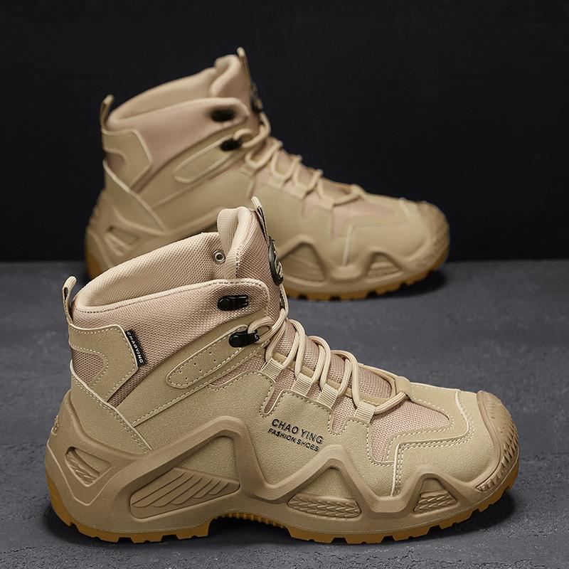 Men’s Grey Deserts Chakkas Shoes Casual Hiking Boots Black Outdoor Khaki Shoes Plus Size High Top