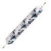 Table Christmas Stylish Decoration Blue Green Floral Table Runner For Home Decor