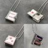 Cute Dog Alloy Pendant Necklace Open Box Design Geometric Decoration Women Men
