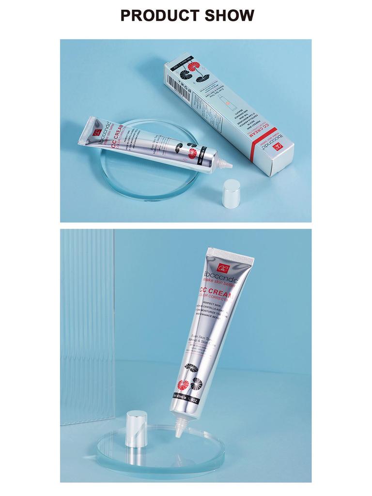 Centella Asiatica Color-Changing CC Cream: Long-Lasting, Transfer-Proof, Moisturizing, Hydrating Pre-Makeup Concealer.