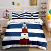 Lighthouse with Navy Stripes. Bedding Sets Duvet Cover Sets Duvet Covers Pillowcases(1*Duvet Cover 2*Pillowcases Without Duvet Insert)