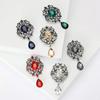 Rhinestone Flower Brooch for Women Unisex Trendy Crystal Glass Pendant Pins Event Funny Luxury Gifts New Year Friends Decoration