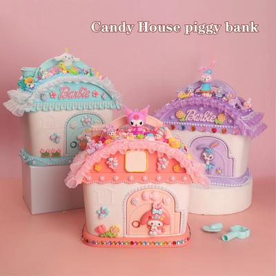 Kids Cartoon Piggy Bank Cute Candy House DIY Money Bank Handheld Treasure Chest Gifts For Girls Boys